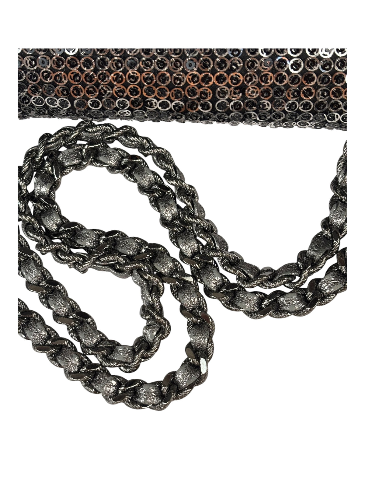 Chanel Silver Sequin East/West Flap Bag 2006