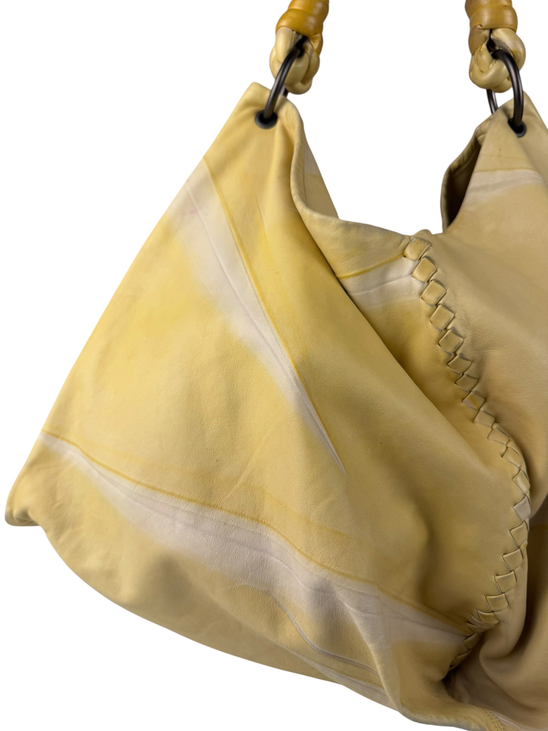 Bottega Veneta Yellow Calfskin Fortune Cookie Hobo