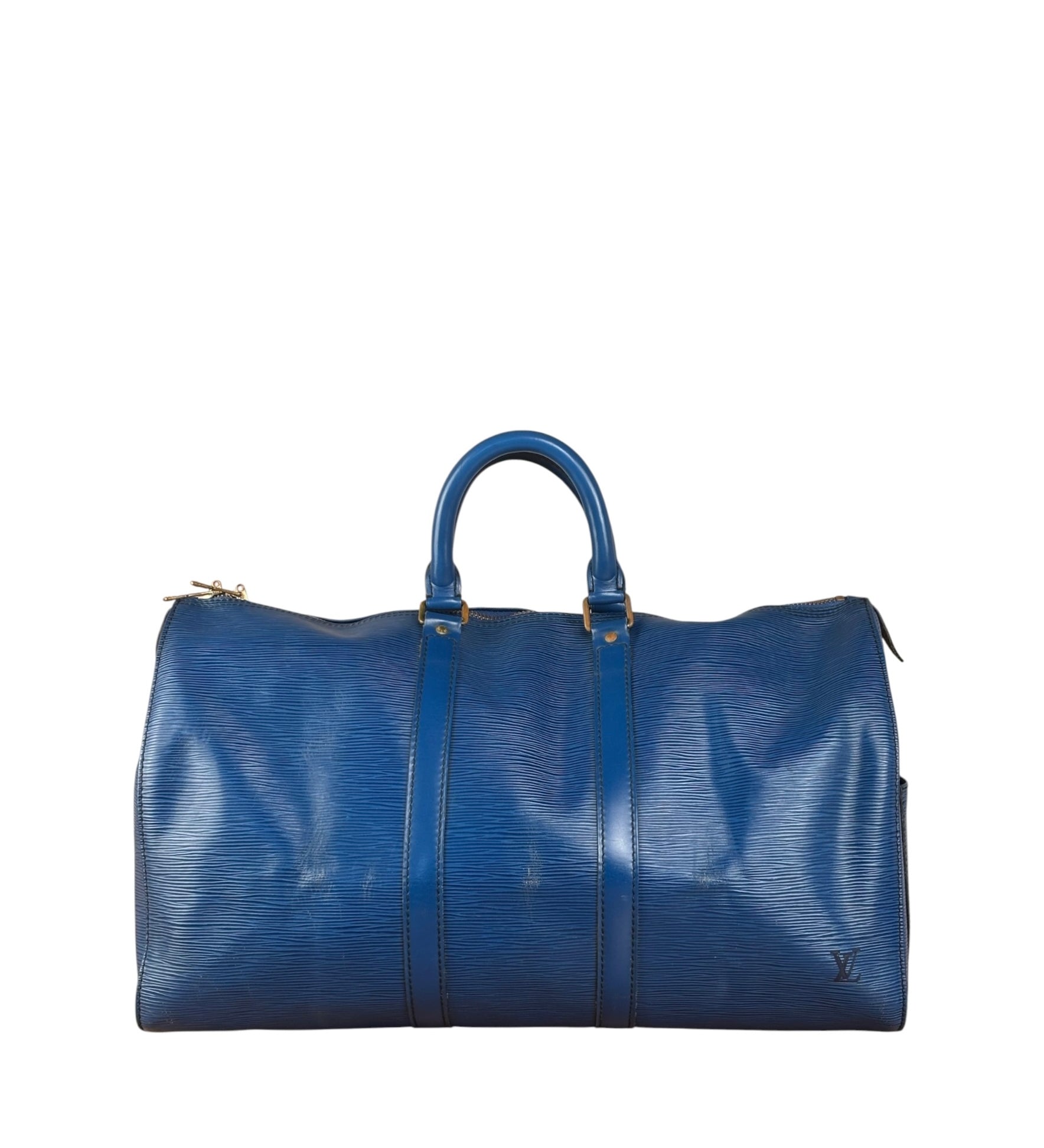 Louis Vuitton Blue Epi Leather Keepall 45