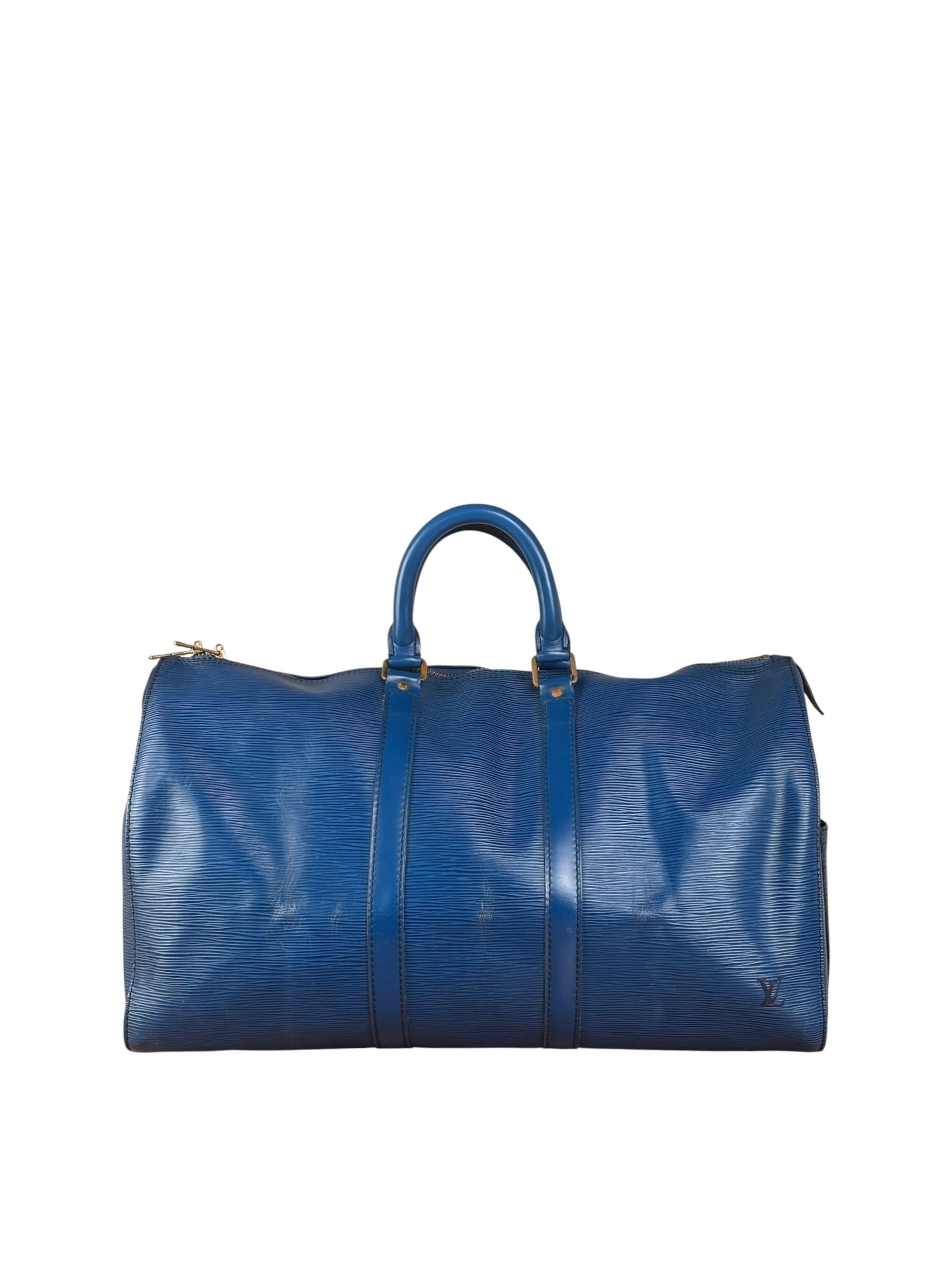 Louis Vuitton Blue Epi Leather Keepall 45