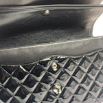 Chanel Black Quilted Patent Leather Double Flap Bag 2011