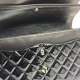 Chanel Black Quilted Patent Leather Double Flap Bag 2011