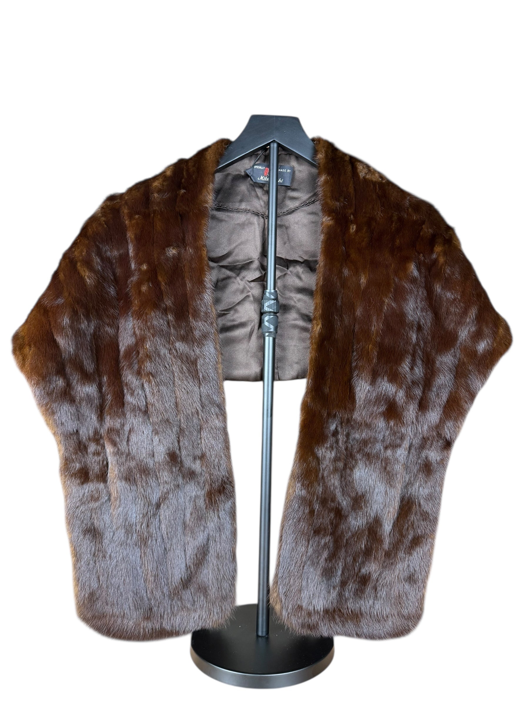 Mitsukoshi Vintage Brown Fur Shawl