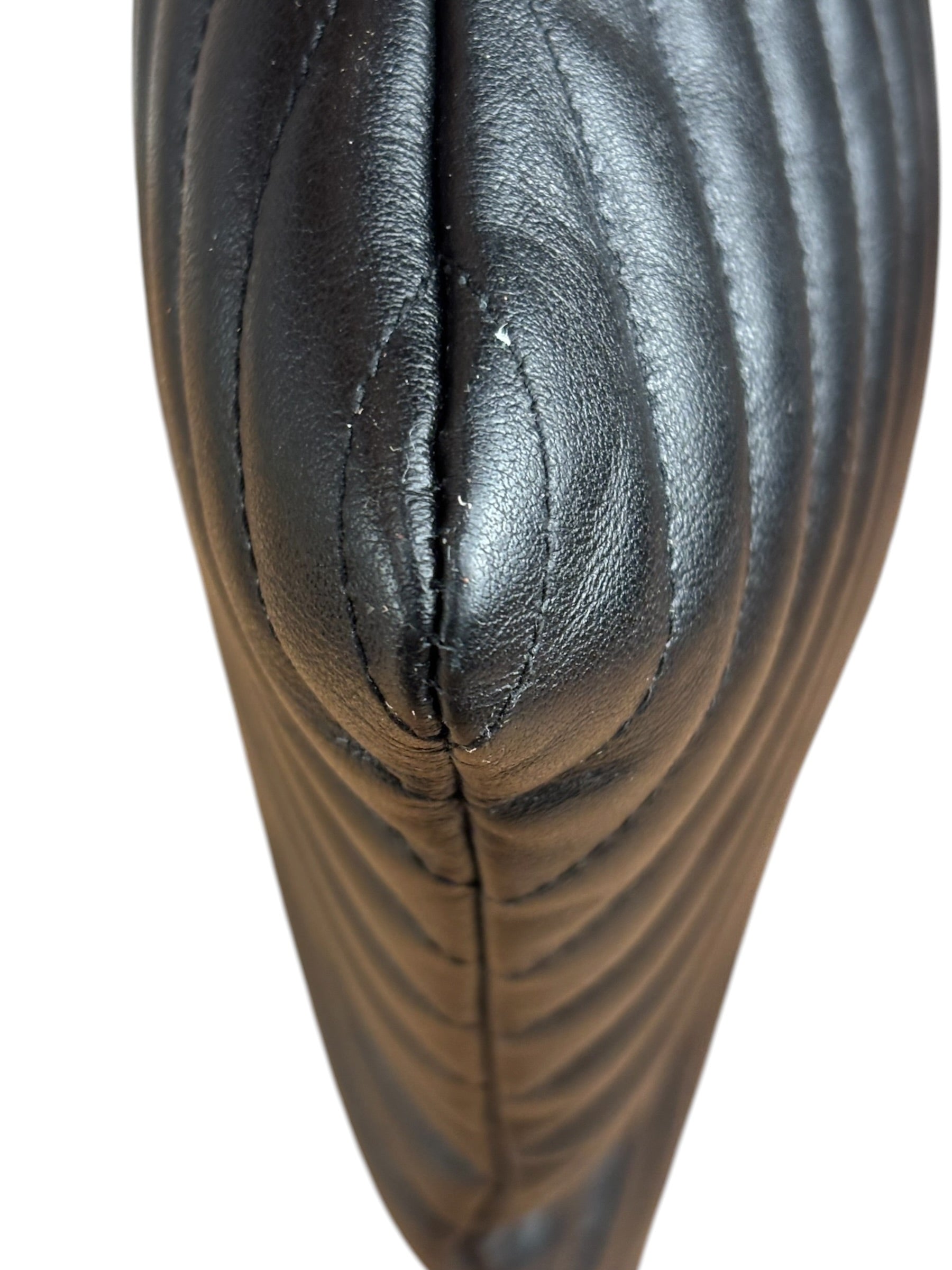 YSL Black Quilted Leather Cassandre Matelasse Pouch