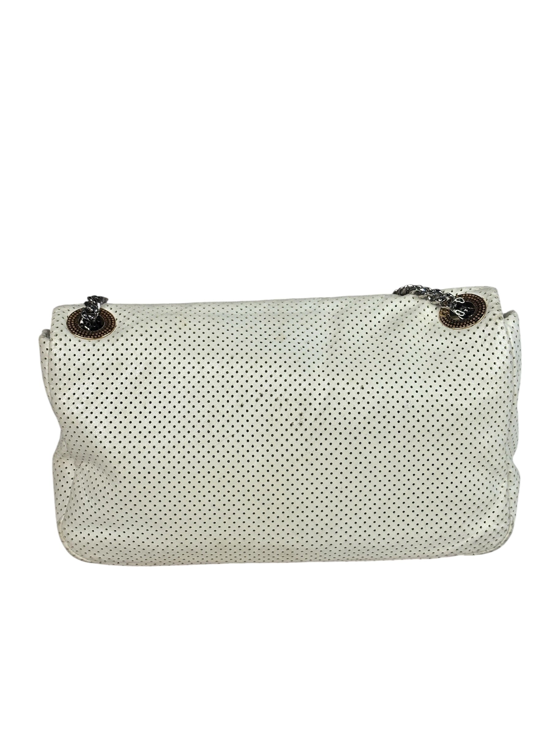 Chanel Ivory Perforated Drill Two-Tone Mademoiselle Flap Bag 2006