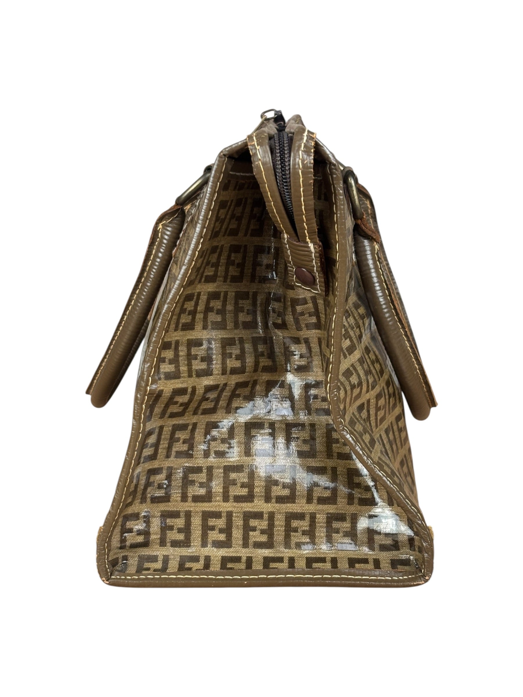 Fendi Brown PVC FF Zucchino Tote Bag