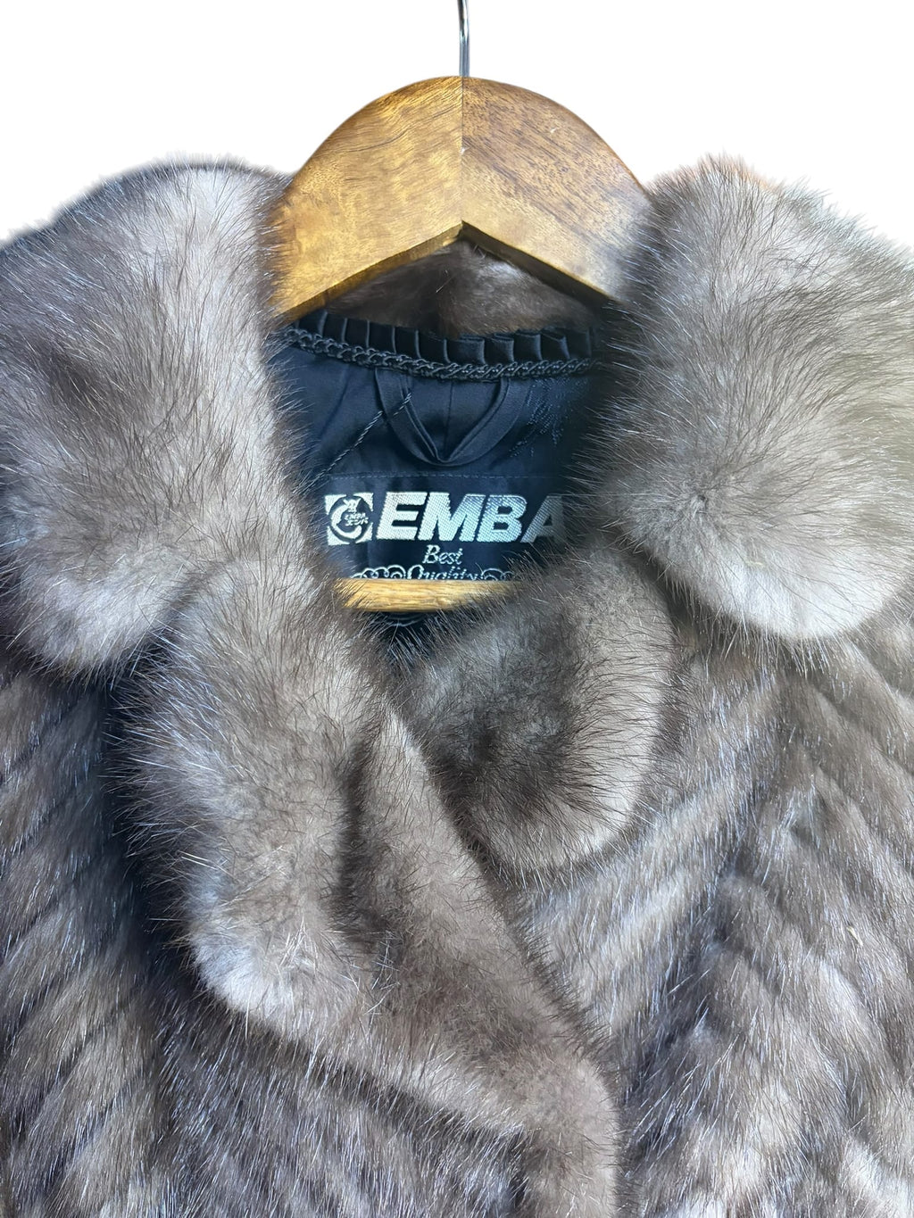 Vintage Emba Chevron Iris Mink Fur Coat