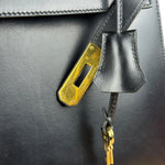 Hermes Kelly 32 Black Box Leather 1991