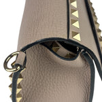 Valentino Neutral Garavani Calfskin Rockstud Crossbody Bag