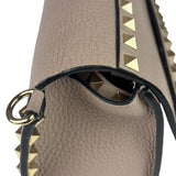Valentino Neutral Garavani Calfskin Rockstud Crossbody Bag