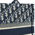 Christian Dior Navy Ecru Oblique Small Book Tote