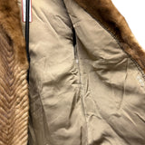 Vintage Light Brown Chevron Mink Fur Coat