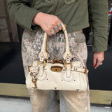 Chloe Cream Leather Paddington Shoulder Bag