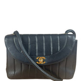 Chanel Black Mademoiselle Vertical Quilted Flap 1992 17ds
