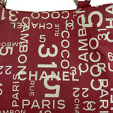 Chanel Vintage Red Canvas Rue Cambon Chain Tote 2002