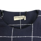 Balenciaga 2016 Navy/White Check Dress
