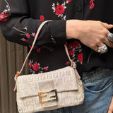 Fendi Vintage Metallic Jacquard Mini Baguette
