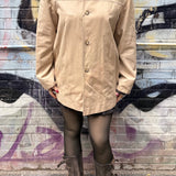 Prada Khaki Button Down Jacket Leather Lining