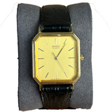 Seiko 1976 Tank Champagne Dial Black Strap