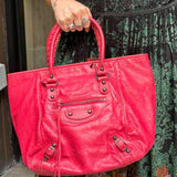 Balenciaga Red Leather Le City Tote