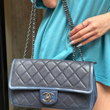 Chanel Paris-Salzburg Blue Bicolor Quilted Flap Bag 2014