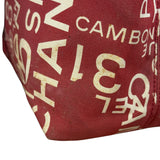Chanel Vintage Red Canvas Rue Cambon Chain Tote 2002