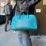 Gucci Diamante Bright Blue Leather Top Handle Bag