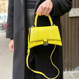 Balenciaga Small Yellow Croc Hourglass 2Way