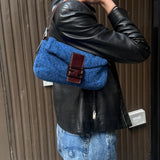 Fendi Vintage Blue Cashmere Baguette