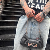 Balenciaga Black Leather Pamela Small Shoulder Bag