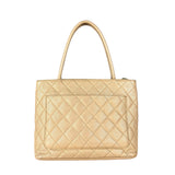 Chanel Caviar Quilted Medallion Tote Beige 2002 (Handle Wear)