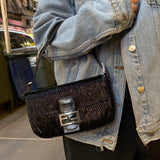 Fendi Beaded Baguette Black