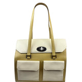 Bottega Veneta Vintage Textured Canvas Flap Shoulder Bag