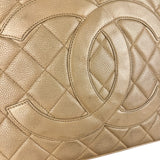Chanel Caviar Quilted Medallion Tote Beige 2002 (Handle Wear)