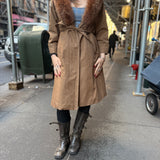 Vintage Fur Lined Trench Coat