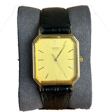 Seiko 1976 Tank Champagne Dial Black Strap