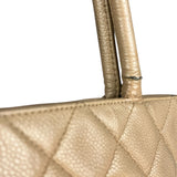 Chanel Caviar Quilted Medallion Tote Beige 2002 (Handle Wear)