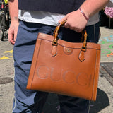 Gucci Peanut Brown Leather Diana Medium Tote