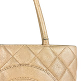 Chanel Caviar Quilted Medallion Tote Beige 2002 (Handle Wear)