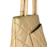 Chanel Caviar Quilted Medallion Tote Beige 2002 (Handle Wear)