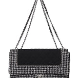 Chanel Black CC Quilted Jersey and Tweed Chain Flap Bag 2014