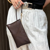 Yves Saint Laurent Vintage Brown Wristlet Pouch
