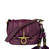 Gucci Vintage Purple Leather Small Snaffle Bit Shoulder Bag