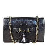Gucci GG Purple Patent Flap Emily Chain Shoulder Bag