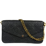 Louis Vuitton Black Leather Monogram Felicie Pochette