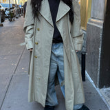Burberry Long Button-Up Trench Coat