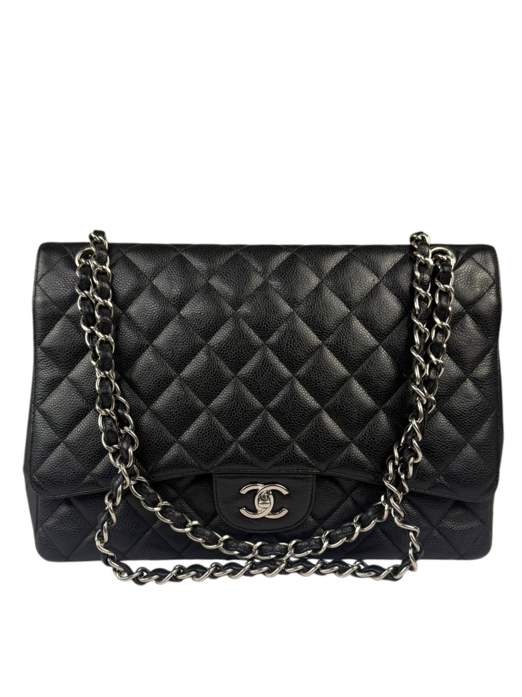 Chanel Black Quilted Leather Jumbo Classic Flap Bag 2009