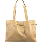 Gucci Vintage Beige Leather Balthus Drawstring Tote Bag