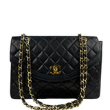 Chanel Black Quilted Lambskin Half Moon Flap 1989
