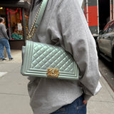 Chanel Medium Quilted Iridescent Boy Bag